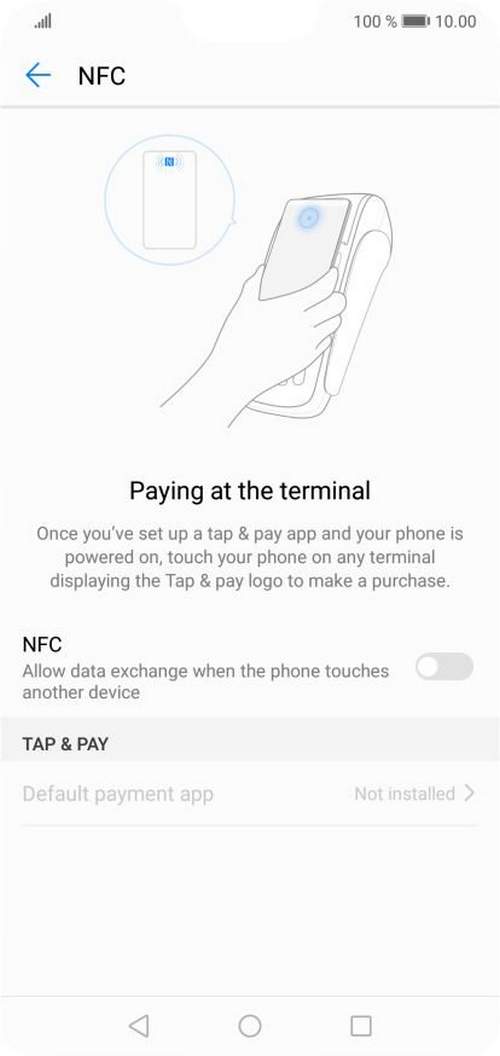 Contactless Payment by Phone Huawei P20 Lite