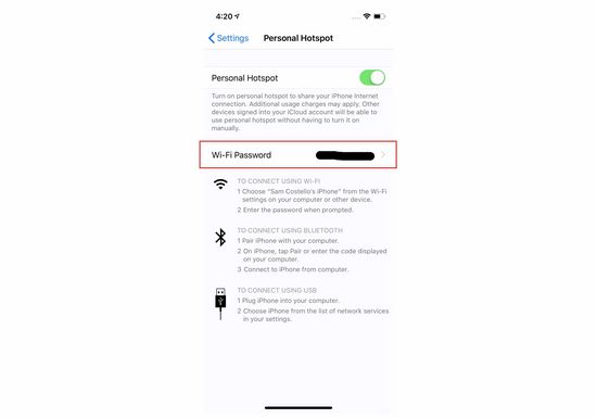 Find out the password on the Wi-Fi iPhone