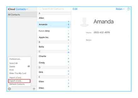 transfer, contacts, icloud